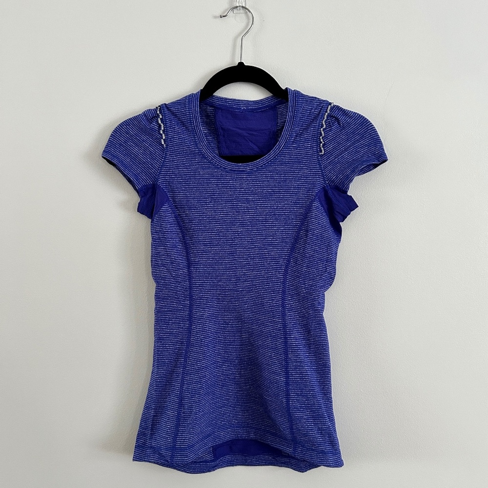 Lululemon Star Runner Short Sleeve T-shirt Heathered Purple Yoga Running Size 2